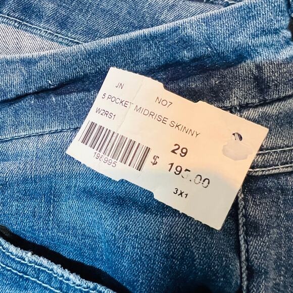 NEW! 3x1 Jeans W2 5 Pocket Midrise Skinny Blue Casual Denim - 29 - Picture 5 of 6